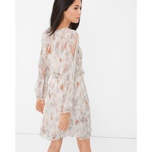 White House Black Market LS Frozen Geo Boho Dress
